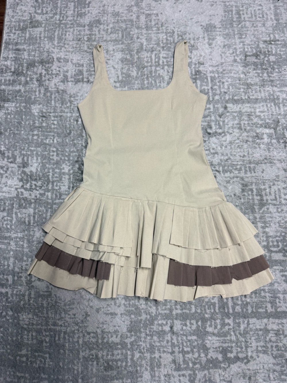 PrettyLittleThing Olive Beige Shift Dress